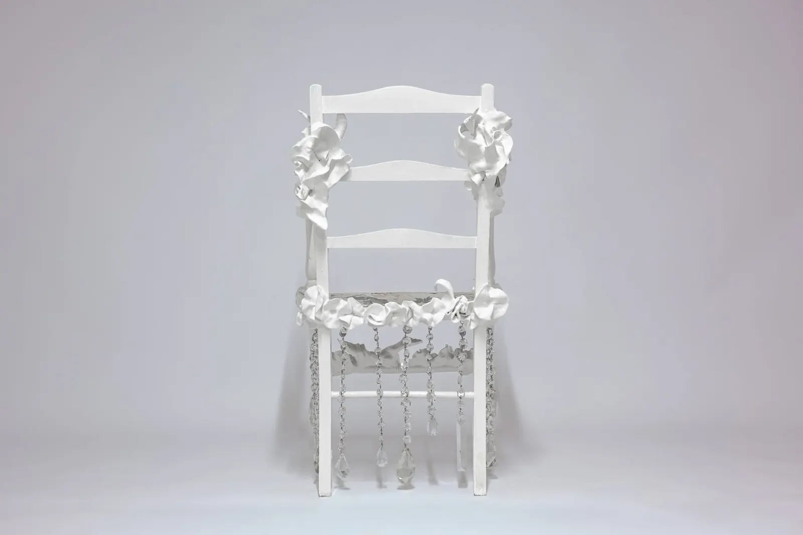 White sculptural chair by Sofia Lai, photographed in the studio