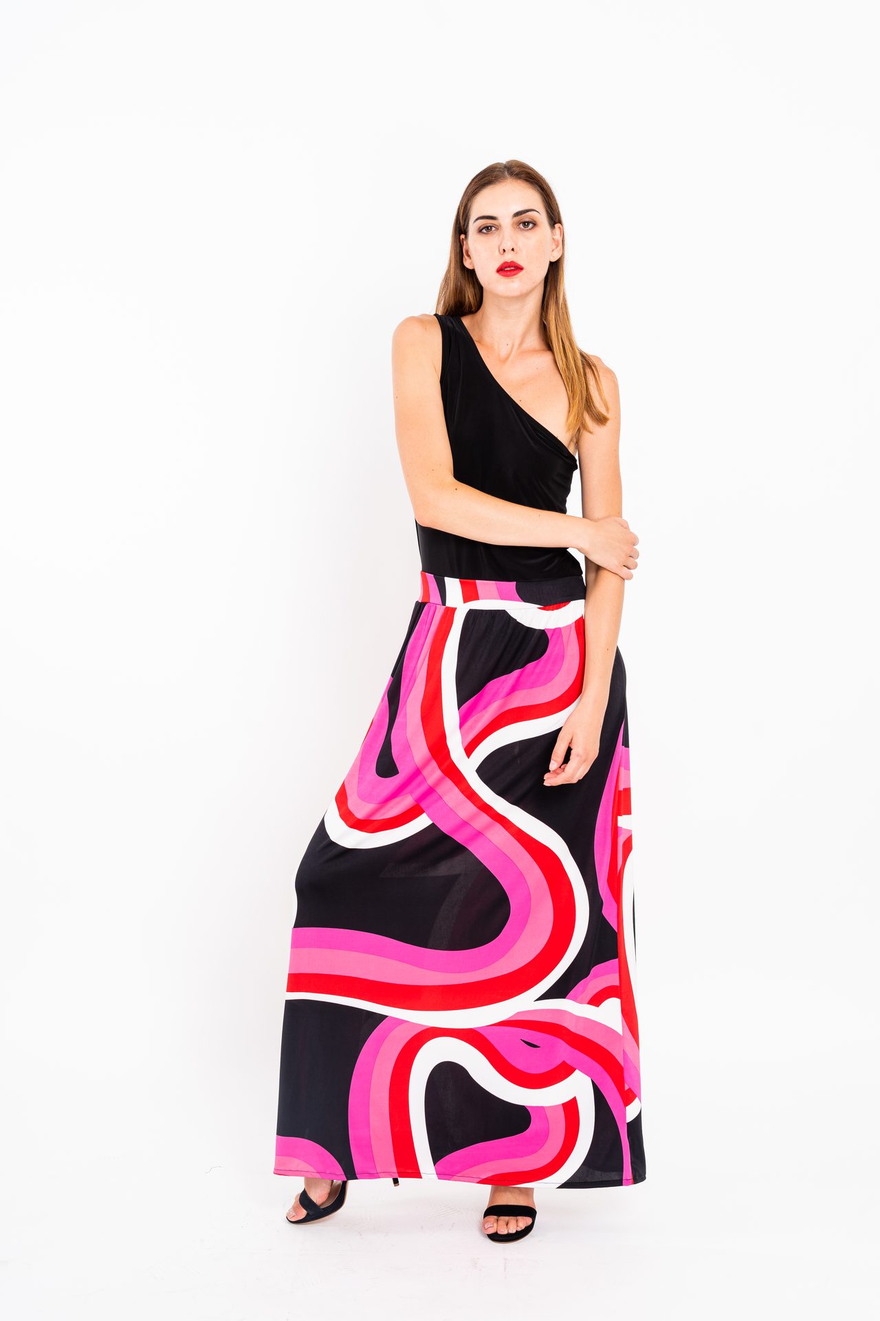 Pink/red wave maxi