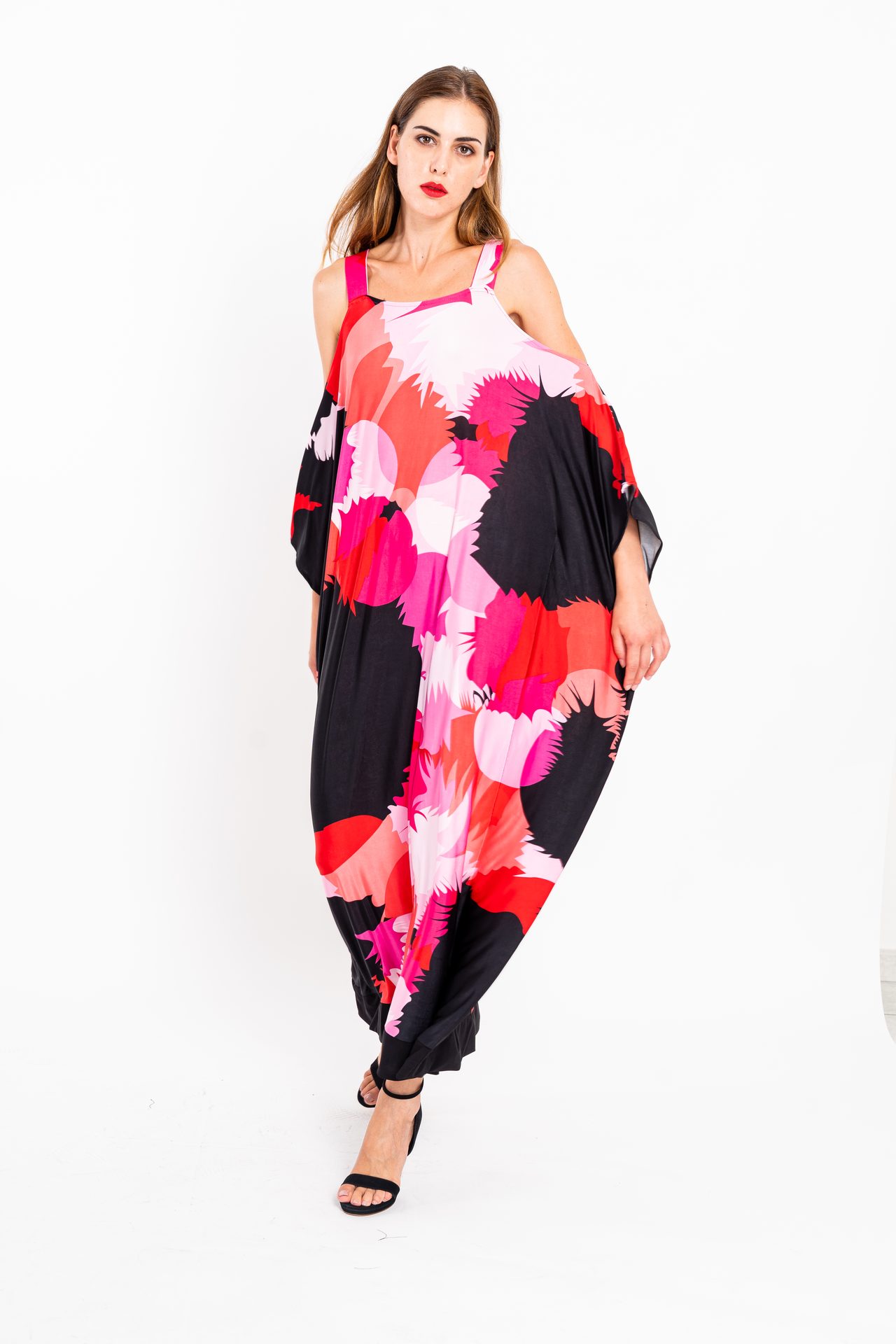 Red/pink botanical kaftan